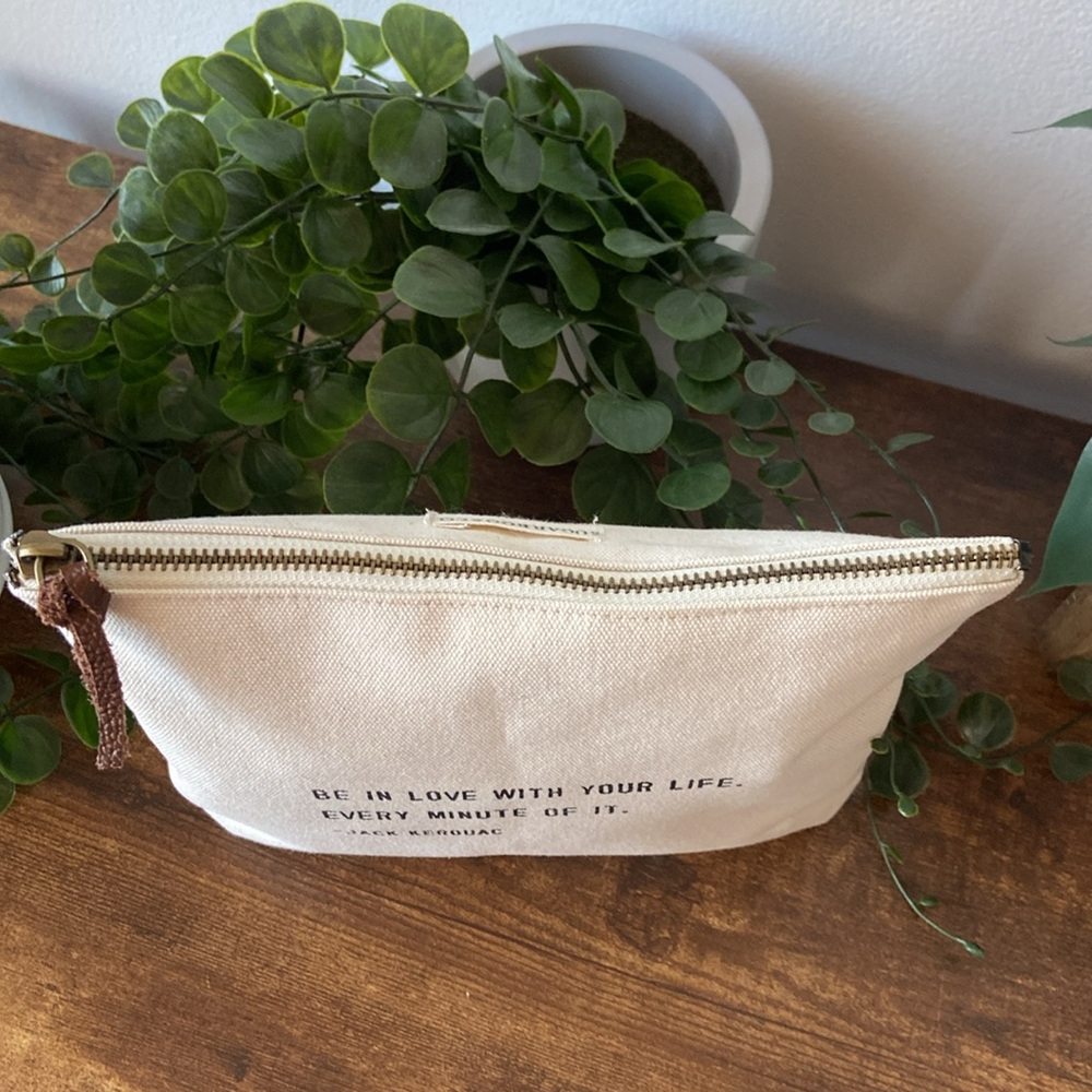 NWOT Canvas Pouch with Inspirational Quote - Picture 13 of 15